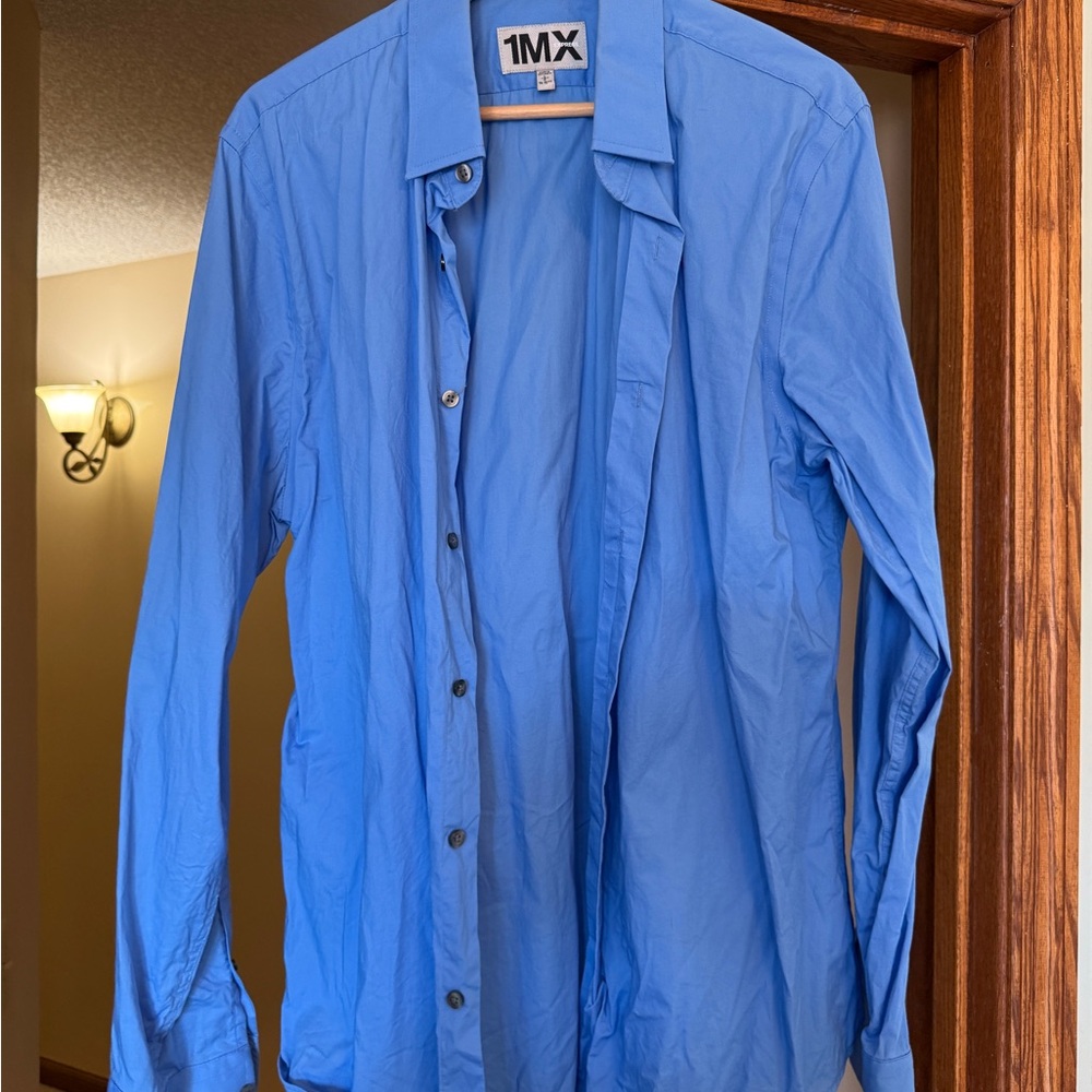 1MX Blue Button-Up Shirt